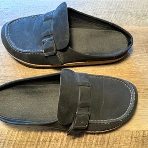 Casual Black Mule with Buckle Detail